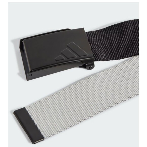 Men's Adidas Reversible Webbing Belt Black Gray 48 Inches - Picture 1 of 6